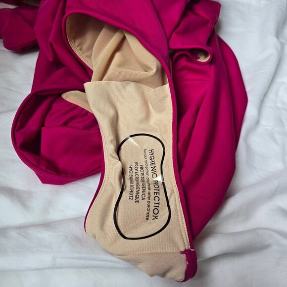 NWOT Swimsuits for All Plus Size 20 Cap Sleeve Cut-Out One-Piece 40D/DD Pink - Picture 8 of 12